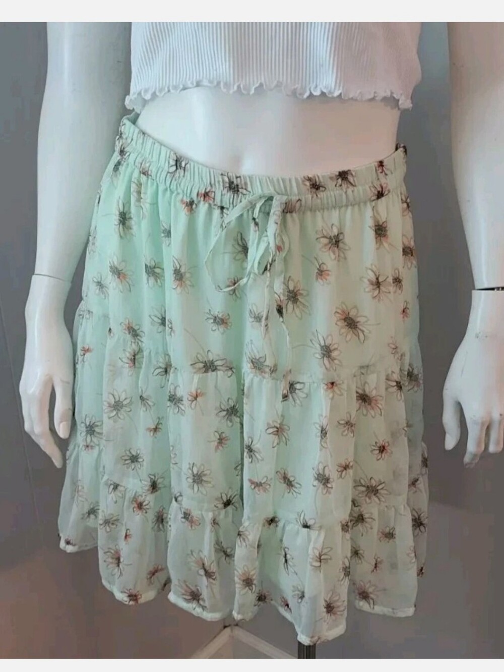 VERO MODA Floral Tiered Mini Skirt - Women's Size Small